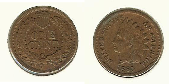 Etats-Uni Cent 1865 TTB